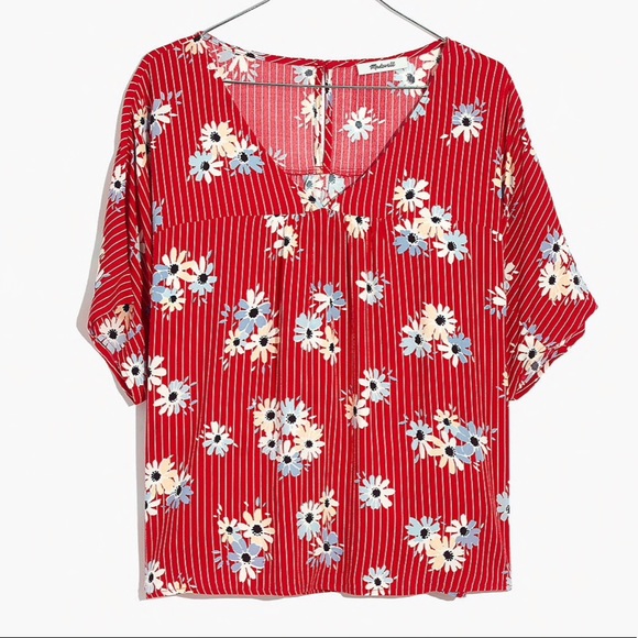 Madewell Red Rhyme Top in Daisy Society! - Picture 4 of 4